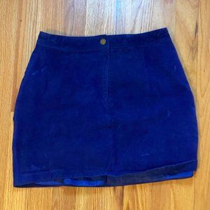 Blue Velvet Mini Skirt